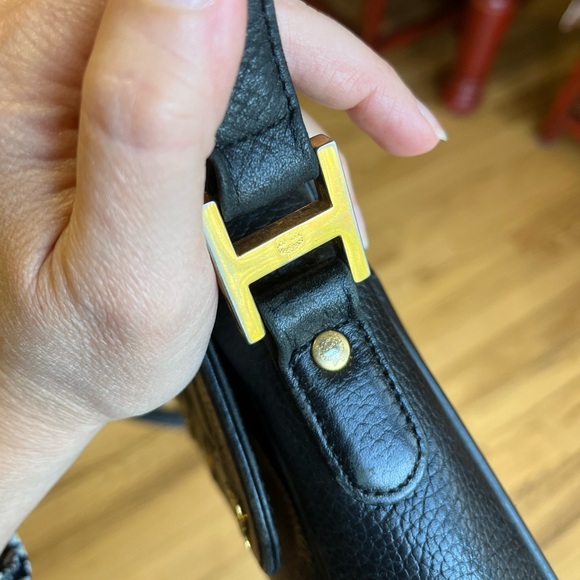 Vintage MCM Leather Crossbody Messenger Shoulder Sling Bag Purse Black Studded - Picture 15 of 16